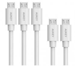 AUKEY Micro USB Kabel 5 Pack in verschiedenen Längen High Speed USB 2.0 A Male auf Micro B Synchronisations- und Ladekabel für 2,99€ dank Gutschein @Amazon