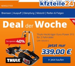 autoteile24: Thule Heckträger Euro Power 915 nur 339,-€ statt 419,-€ (Idealo)