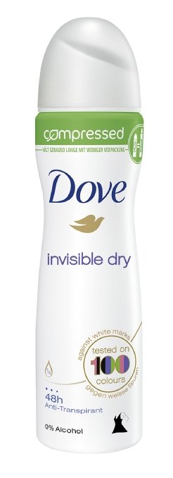 Dove Compressed Deospray Invisible Dry, 6er Pack (6 x 75 ml)  ab 8,28 € [ Idealo 16,55 € ] @ Amazon