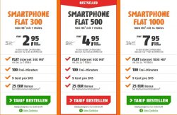 Günstiger Smahrtphone-Tarif: 100Min. im Telekom Netz + 300MB Daten für 2,95€ oder 1GB Daten für 7,95€ im Monat @klarmobil.de
