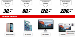 Mediamarkt: Bis zu 200 Euro Sofortrabatt auf Apple Geräte nur bis morgen