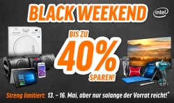 Notebooksbilliger: Black Weekend – Rabatte bis zu 40%. 13.-15.05.16, z.B. Kingston SSD 120GB HyperX für 39,61€