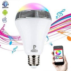PHONECT E27 Bluetooth 4.0 LED Glühlampe mit App, Dimmbare RGB LED Lautsprecher für 18,99 € statt 22,88 € @ Amazon