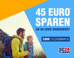 sc24.com: 45 Euro Gutschein auf alles (auch auf reduzierte Artikel gültig!) ab 90 Euro MBW