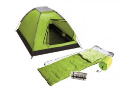 4Uniq Camping Festivalset (2-Personen Zelt, 2 Isomatten, 2 Schlafsäcke) für 25 € (57,99 € Idealo) @Müller