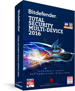Bitdefender Total Security Multi Device 2016 5 Geräte für 1 Jahr ab 37,90€ [idealo: 74,90€]