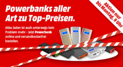Powerbanks stark reduziert @Media Markt z.B. TERRATEC P3 Powerbank 7800 mAh für 12 € (18,95 € Idealo)