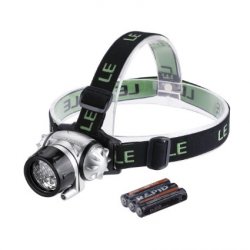 LE Superheller LED Stirnlampe mit 18 weißen LEDs +2 roten LEDs für 7,59€ [idealo 11,54€] @Amazon