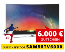 Samsung UE-88JS9590QXZG 222 cm (88 Zoll) 3D SUHD Curved Smart mit 6000 € Gutscheincode für 11999 € (27999 € PVG) @Comtech