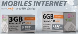 Telekom-Netz: LTE Datenflat mit 3GB für 6,99€ mtl. oder 6GB für 9,99€ mtl.@Handyflash