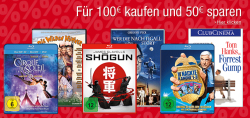 Filme und Serien auf DVD oder Blu-ray im Wert von 100 € kaufen und 50 € Rabatt bekommen @Amazon