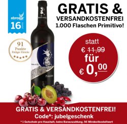 Gratis: Primitivo Selezione del Re 2012 Wein ( Wert 11,99 € ) + Versandkostenfrei – ab 5,-€ MBW @ ebrosia