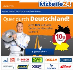 KfzTeile24: 10% auf deutsche Artikel wie Bosch, Osram, Mann, ATE ….