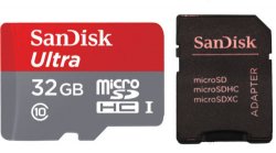 SanDisk 32GB Ultra 30MB/s Class 10 MicroSDHC Speicherkarte + SD Karten Adapter für 8,99€ inkl. Versand [idealo 11,99€] @ebay