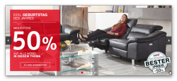 XXXL-Shop: Mindestens 50% Rabatt auf ausgewählte Möbel + 50€ Rabattgutschein ab 150€ MBW