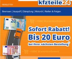 @kfzteile24: 10€ o. 20€ Rabatt auf Alles je MBW