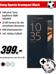 Mediamarkt: Sony Xperia XCompact inclusive Fussball & Sony Kopfhörer für 399,- (PVG: 541€)