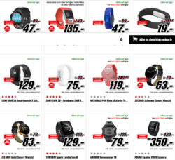 Mediamarkt: Wearables Abverkauf (Smartwatches und Fitness-Tracker) z.B. SONY Smart Band SWR10 für nur 19 Euro statt 28,90 Euro bei Idealo