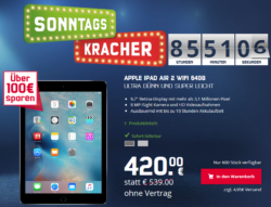 Mobilcom-Debitel: Apple iPad Air 2 WiFi 64GB für nur 420 Euro statt 468,99 Euro bei Idealo