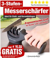 @pearl: Messerschärfer für Stahl- & Keramikklingen gratis bestellen (zzg.Versand)