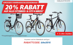 @real: 20% Gutschein für alle City und E-Bikes