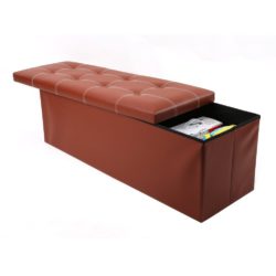 Amazon: Faltbar Quader Aufbewahrungsbox mit Sitzhocker in Braun für 23.99€