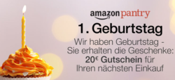 Amazon: Zum 1. Geburtstag von Amazon Pantry gibt es einen 20 Euro Gutschein