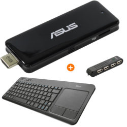 ASUS QM1-C006 PC-Stick + Trust VEZA Kabellose Multimedia-Tastatur + 1x Trust Vecco USB Port für 99 € (181,88 € Idealo) @Notebooksbilliger
