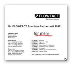 crmpro.de: Kostenloses FLOWFACT Mauspad mit kostenlosen Versand bestellen