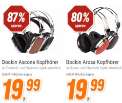 Dockin S08 oder S09 Ascona Over-Ear Kopfhörer für 19,99 € (27,60 € Idealo) @Notebooksbilliger