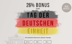 Tom Tailor: Nur heute zum Tag der deutschen Einheit 26% Rabatt auf alles