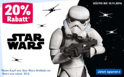20% Rabatt auf alle Star Wars Artikel mit einem MBW von 30€ @ToysRus