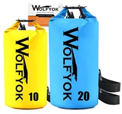 Amazon: Wolfyok Wasserdichter PVC Stausack, 2 Stück 20L / 10L für 16,99 € statt 21,99 € dank Gutschein-Code