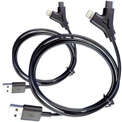 COM-PAD 2x USB auf Lightning und Micro-USB Kabel 2x120cm schwarz für 5€ statt 12,57€ @Amazon