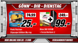 Gönn – Dir – Dienstag @Media-Markt z.B. MICROSOFT Xbox 360 500GB Forza Horizon 2 Bundle für 99 € (159 € Idealo)