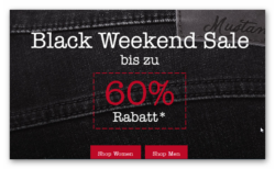 Mustang Jeans: Black Weekend Sale – Bis zu 60% Rabatt + 10 Ero Newsletter-Gutschein