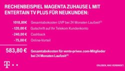 Telekom MagentaZuhause Aktion bei vente-privee: Bis zu 240 € Preisvorteil in den ersten 24 Monaten (versch. Tarife)