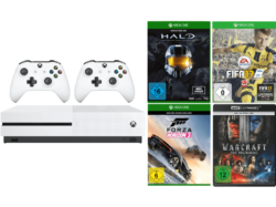 Xbox One S + 2ter Xbox Wireless Controller + 3 Games + 4K Film für 319 € (479,43 € Idealo) @Media-Markt