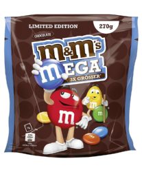 Amazon: M&M´s MEGA Chocolate – Limited Edition, 5 Beutel (5 x 270 g) für 10,99 Euro [ Idealo 16,51 Euro ]