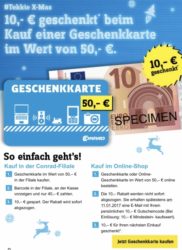 Conrad [Online Heute/ Filiale am 24.12]: 50 Euro Geschenkkarte kaufen + 10 Euro Gutschein für den nächsten Einkauf erhalten