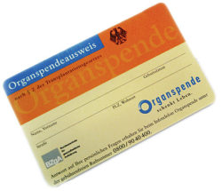 Organspendeausweis als Plastikkarte im Scheckkartenformat kostenlos bestellen