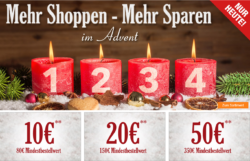 Plus: Advents-Rabatte mit bis zu 50 Euro Rabatt auf fast alles mit Gutschein (Nur heute!)