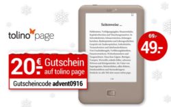 Schnell schnell, nur für die ersten 1.000 Käufer: Tolino Page eBook-Reader für 49€ (idealo 61€) @weltbild.de
