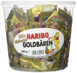 Amazon:  Haribo Goldbären 100 Minibeutel, 1er Pack (1 x 980 g Dose) für 6,95 Euro [ Idealo 9,72 Euro ]