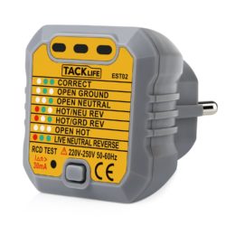 Amazon: Tacklife EST02 Steckdosen Tester (Automatischer Stromkreis-Detektor Polaritätsprüfer) mit Gutschein für nur 5,99 Euro statt 9,99 Euro