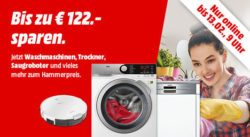 Bis zu 122€ auf Waschmaschinen, Trockner & Saugroboter usw. sparen, z.B 7 kg Waschmaschine Sharp ES-GFB7164W3-DE für 299€ [idealo 368,90€]...