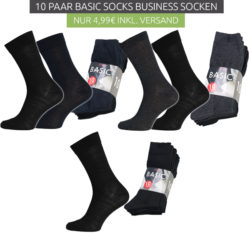 Ebay: 10er Pack Basic Socks Herren Business-Socken für nur 4,99 Euro [30er Pack 34,99 Euro bei Idealo]