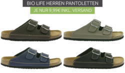 Outlet46: Bio life Herren Pantoletten in 4 Farben für nur je 9,99 Euro statt 22,99 Euro bei Idealo