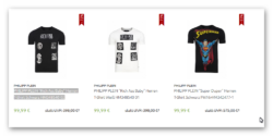 3 versch. PHILIPP PLEIN Herren Luxus T-Shirts für je 99,99€ inkl. Versand [idealo 149,95€] @Outlet46