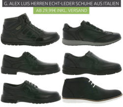 Outlet46: Viele G.Alex Luis Herren Echtleder-Schuhe aus Italien ab 29,99 Euro statt 39,99 Euro bei Idealo